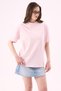 Crep Women's Basic Crew Neck Oversize T-Shirt Pink – 100% Organic Cotton - 6