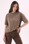Crep Women's Basic Crew Neck Oversize T-Shirt Mink – 100% Organic Cotton - 5