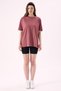 Crep Women's Basic Crew Neck Oversize T-Shirt Dusty Rose – 100% Organic Cotton - 3