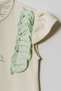 Bee Embroidered, Ruffled, Baby Girl Summer Shorts Set - 3
