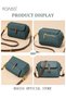 Women's Fashion Soft Leather Crossbody Bag Double Layer Compartment Magnetic Closure Handbag Simple - 6