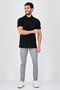 Men Regular Fit Textured Short Sleeve Polo Shirt, Black - 3