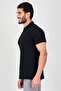 Men Regular Fit Textured Short Sleeve Polo Shirt, Black - 4