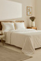Lisa 100% Cotton Double Duvet Cover Set Offwhite