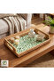 Cenne Handmade Pearlescent Rattan Tray with Handles – Presentation and Decorative Serving Tray (23X33Cm) - 3