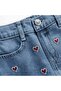 Girls' 5-8 Years Heart Embroidered Denim Skirt - 3