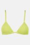 Women Padded Textured Bikini Top, Lime Green - 2