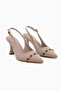Raina Beige Stone Detailed Women's Heeled Shoes - 2