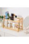 2-Tier Bamboo Shelf, Desktop Organizer, Kitchen Countertop Storage & Bathroom Shelf Organizer Rack - 4