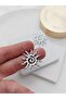 Spiral Sun Silver Color Women's Earrings - 2