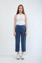 Blue Women's Elastic Waist Side Pocket Jean Trousers - 4