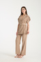 Women's Belt Detailed Double-Breasted Collar Suit - 3