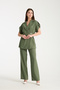 Women's Belt Detailed Double-Breasted Collar Suit - 2