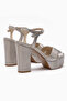 Aden Gold Platform Heeled Women's Shoes - 7