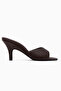 Marcia Genuine Leather Brown Heeled Women's Slippers - 2