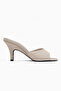 Marcia Genuine Leather Beige Heeled Women's Slippers - 2