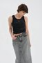 Women's Print Detailed Design Crop Top with Metal Brand Logo on the Front - 3