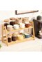2-Tier Bamboo Shelf, Desktop Organizer, Kitchen Countertop Storage & Bathroom Shelf Organizer Rack