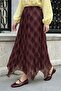 Plaid Patterned Dark Rose Dusty Skirt