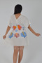 Mixed Coral Pattern Cotton V-Neck Beach Dress with Elastic Waist 1 Piece Cotton Viscose Pareo Beachwear - 5
