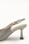 Ysalaela Women's Open Back Pointed Toe Stiletto 0012700 Gold Textured - 6