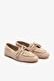 Rocco Beige Suede Leather Women's Perforated Ballerinas - 4