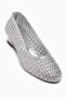 Viola Genuine Leather Silver Knitted Women's Heeled Shoes