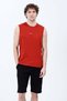 Men's Crew Neck Printed 100% Cotton Sleeveless T-Shirt Orange - 26Y 2752 - 6