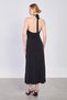 Women's buckled halter neck maxi dress - black - 5