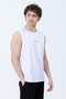 Men's Crew Neck Printed 100% Cotton Sleeveless T-Shirt White - 26Y 2752 - 4