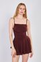 Women's Rope Strap Shorts Dress - Bitter Brown