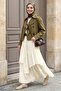 Gathered Layered Cream Voile Skirt - 5