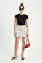 Women's Polka Shorts Lined White Polka Dot Woven Mini Skirt