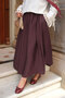 Women's Crinkled Flared Maxi Skirt Plum - 2
