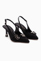 Rosy Black Buckle Women's Heeled Shoes - 3