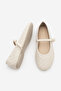 Women's Round Toe Strappy Knitted Pattern Mary Jane Daily Ballet Flats Avinel Ecru - 8