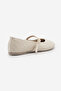 Women's Round Toe Strappy Knitted Pattern Mary Jane Daily Ballet Flats Avinel Ecru - 6