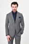 Pinstripe Slim Fit Wide Collar Premium Wool Men's Suit Gray - 44320.26Y - 4