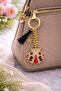 Sea-Themed Stone Fish Skeleton Keychain – Gold-Plated Stylish Accessory |   Bag & Key Ornament - 2