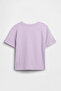 Girl's Oversized Graphic Printed Lilac T-Shirt - 3