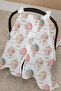 100% Cotton Muslin Stroller Cover |   Soft and Breathable Fabric - Pink Air Balloons - 2