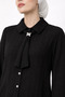 Tie Detailed Buttoned Casual Shirt - 4