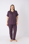 Women's Plus Size Viscose Lace Detailed Short Sleeve Comfortable Fit Pajama Set