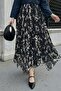 Lined Batik Chiffon Skirt Black - 3