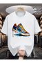 Men's Plus Size Colorful Shoe Print Oversize T-Shirt Loose Boyfirend - 6