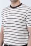 Men's Crew Neck Cotton Striped T-Shirt Brown - 26Y 4039 - 2