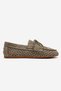 Stevo Green Suede Genuine Leather Perforated Lace-Up Women's Loafer Shoes - 4