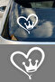 Heart Crown Sticker - Heart Auto Sticker - Car Motor Helmet Sticker 15X14Cm - 4