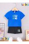 Crowned Colorful King Printed T-Shirt Shorts Summer Children's Set