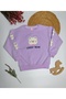 سويت شيرت أرجواني مطبوع عليه دب جميل للفتيات - 3